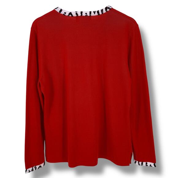 Jack B Quick Christmas Kitten Cat Sequin Embellished Sweater Womens Sz L Holiday - Picture 6 of 9